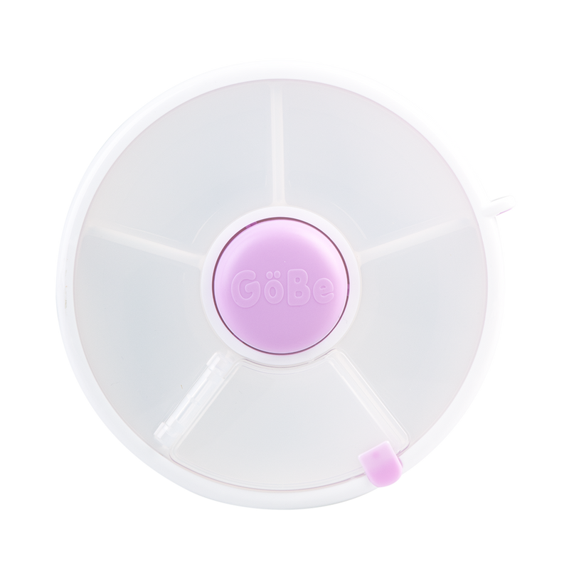 Purple rotating snack container for kids