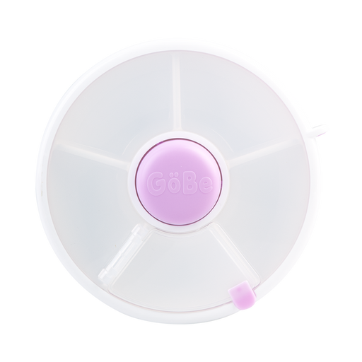 Purple rotating snack container for kids