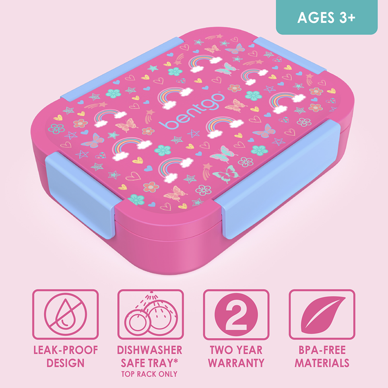 Bentgo Kids Snap & Go Lunch Box Rainbows/Butterflies image 6