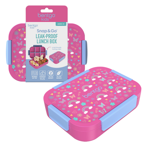 Pink rainbow and butterfly bento lunch box