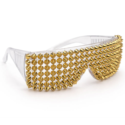 Gold spike visor party glasses