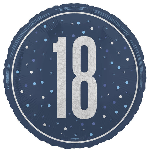 45cm blue 18th birthday foil balloon
