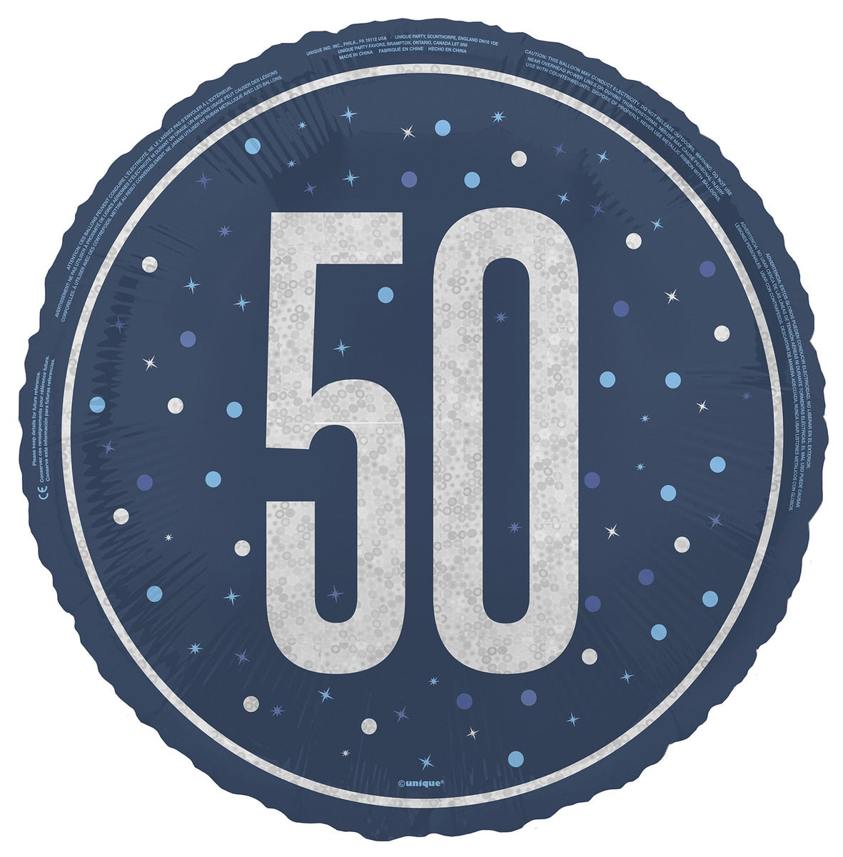 Blue 50th Birthday Foil Balloon — Ronis