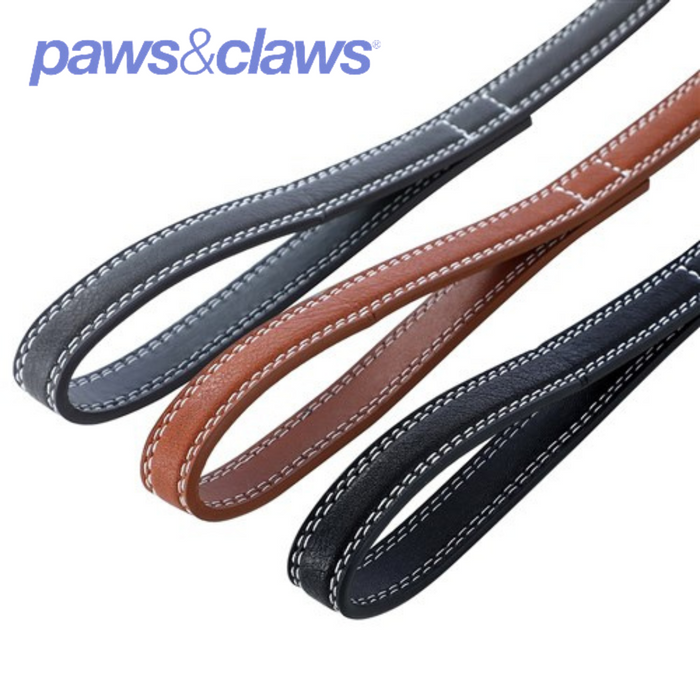 Dog Lead Leather Look Padded W/ Stitch Detail