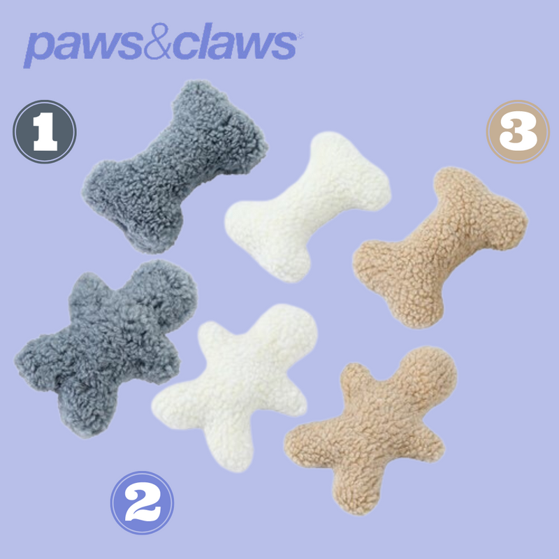 Squeaky Sherpa Plush Man&Bone 3 Asstd Cols