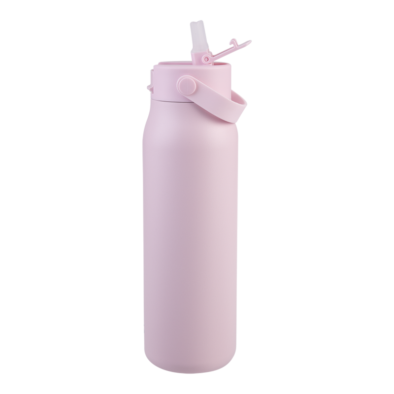 Oasis Sorrento Ceramic Lined Stainless Steel Double Wall Insulated Sipper Bottle 900ml Pink Lemonade image 3