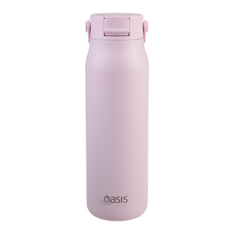 Pink ceramic lined insulated sipper bottle 900ml