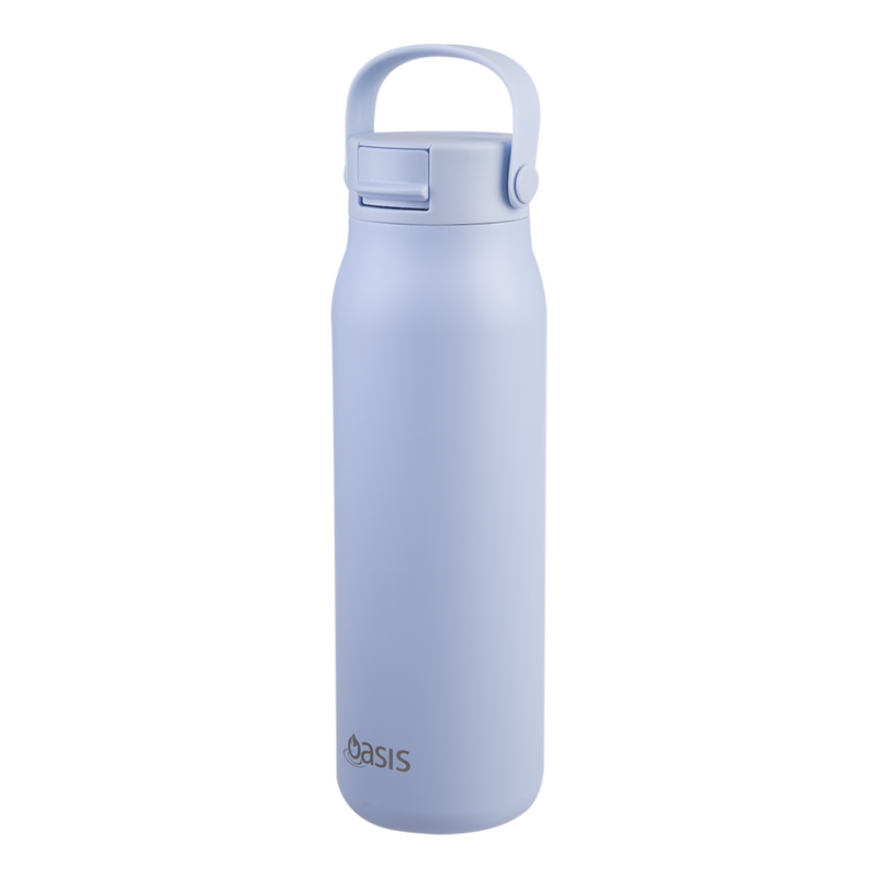 Oasis Sorrento Ceramic Lined Stainless Steel Double Wall Insulated Sipper Bottle 900ml Periwinkle image 2