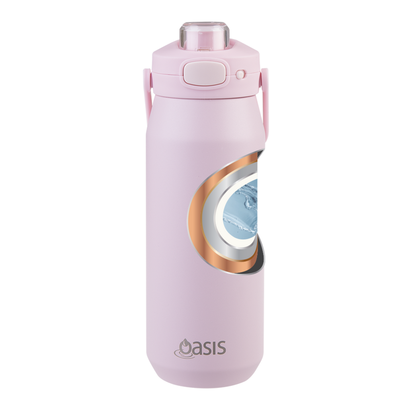 Oasis Capri Ceramic Lined Stainless Steel Triple Wall Insulated Drink Bottle 750ml Pink Lemonade image 15