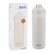 Large white ceramic lined water bottle 1 litre – thumbnail