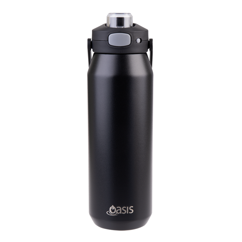 Oasis Capri Ceramic Lined Stainless Steel Triple Wall Insulated Drink Bottle 1 Litre Black image 2