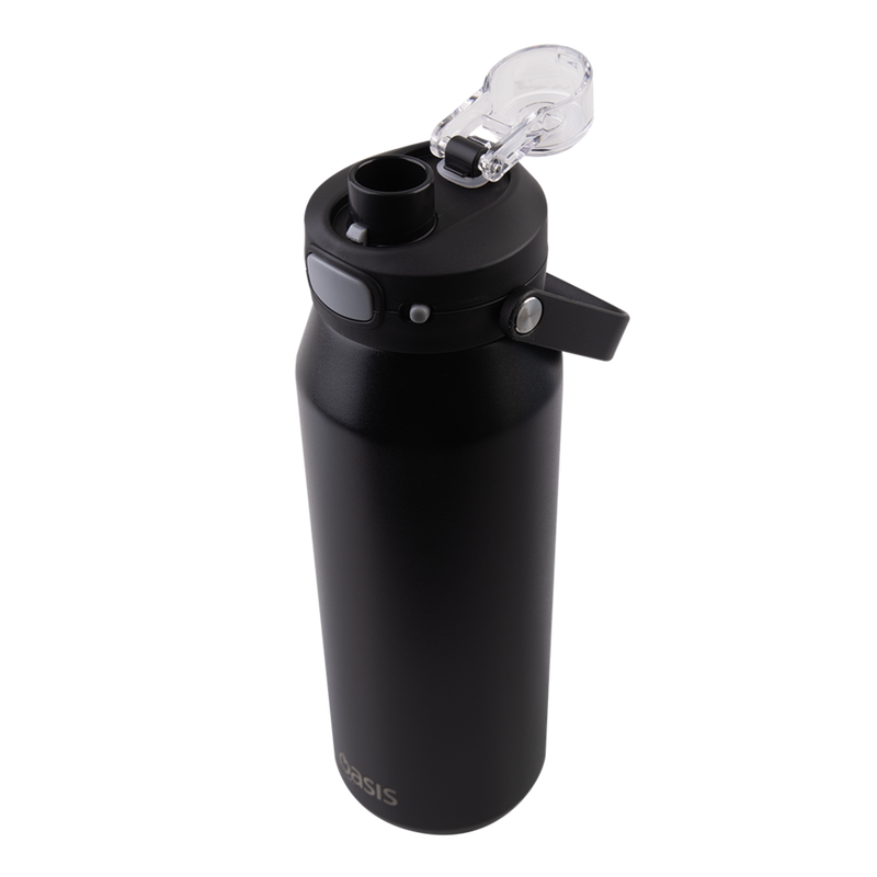 Oasis Capri Ceramic Lined Stainless Steel Triple Wall Insulated Drink Bottle 1 Litre Black image 6
