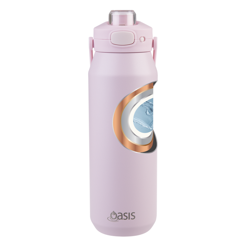 Oasis Capri Ceramic Lined Stainless Steel Triple Wall Insulated Drink Bottle 1 Litre Pink Lemonade image 15