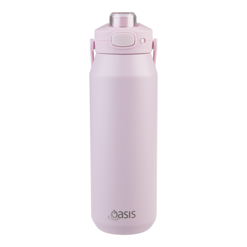 Oasis Capri Ceramic Lined Stainless Steel Triple Wall Insulated Drink Bottle 1 Litre Pink Lemonade image 2