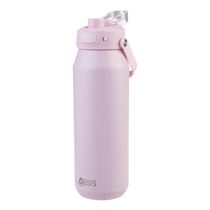 Oasis Capri Ceramic Lined Stainless Steel Triple Wall Insulated Drink Bottle 1 Litre Pink Lemonade image 4