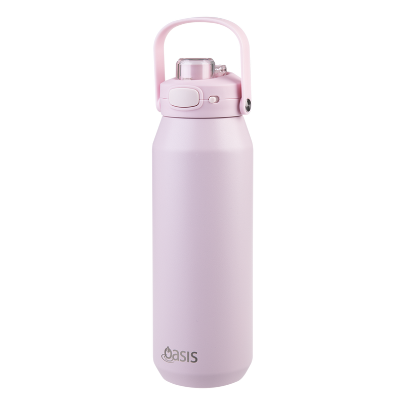 Oasis Capri Ceramic Lined Stainless Steel Triple Wall Insulated Drink Bottle 1 Litre Pink Lemonade image 5