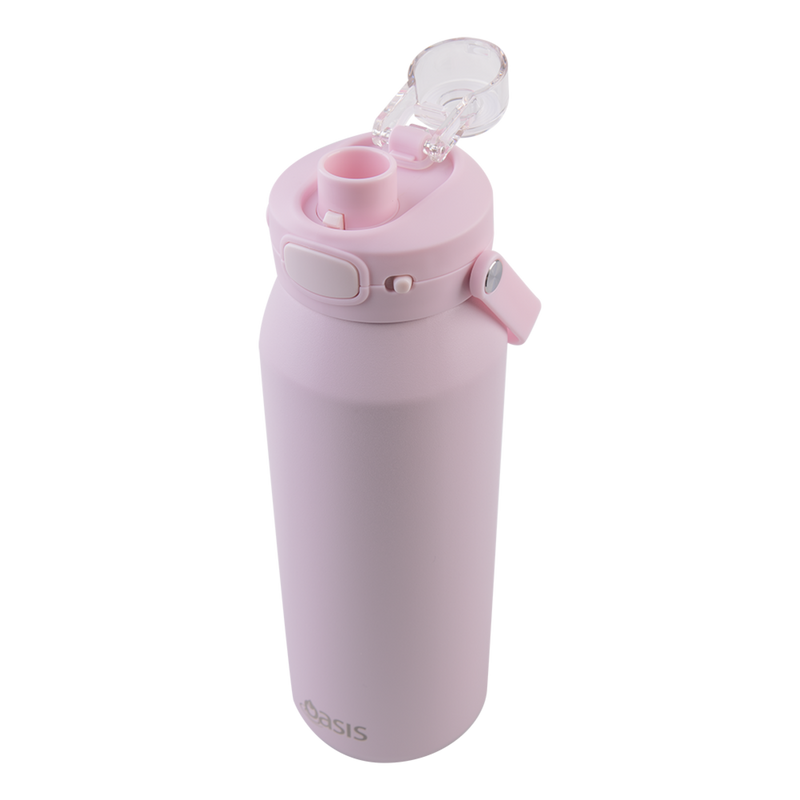 Oasis Capri Ceramic Lined Stainless Steel Triple Wall Insulated Drink Bottle 1 Litre Pink Lemonade image 6