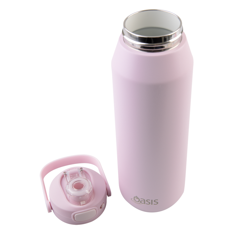 Oasis Capri Ceramic Lined Stainless Steel Triple Wall Insulated Drink Bottle 1 Litre Pink Lemonade image 8