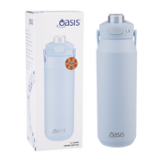 Large blue ceramic lined water bottle 1 litre – thumbnail