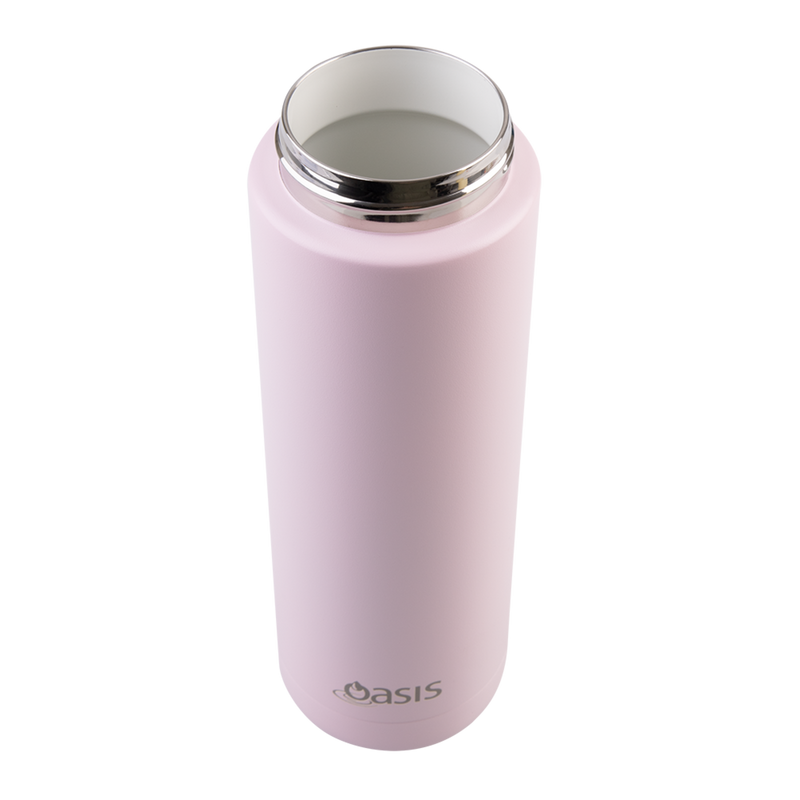 Oasis Moda Ceramic Lined Stainless Steel Triple Wall Insulated Drink Bottle with straw 700ml Pink Lemonade image 12