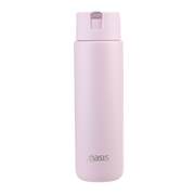 Oasis Moda Ceramic Lined Stainless Steel Triple Wall Insulated Drink Bottle with straw 700ml Pink Lemonade image 2 – thumbnail