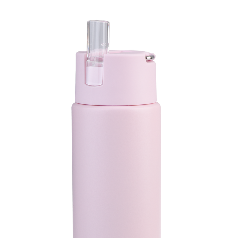 Oasis Moda Ceramic Lined Stainless Steel Triple Wall Insulated Drink Bottle with straw 700ml Pink Lemonade image 8