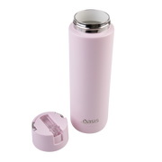 Oasis Moda Ceramic Lined Stainless Steel Triple Wall Insulated Drink Bottle with straw 700ml Pink Lemonade image 9 – thumbnail