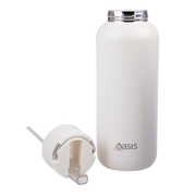 Oasis Moda Ceramic Lined Stainless Steel Triple Wall Insulated Drink Bottle with straw 1 Litre Alabaster image 11 – thumbnail