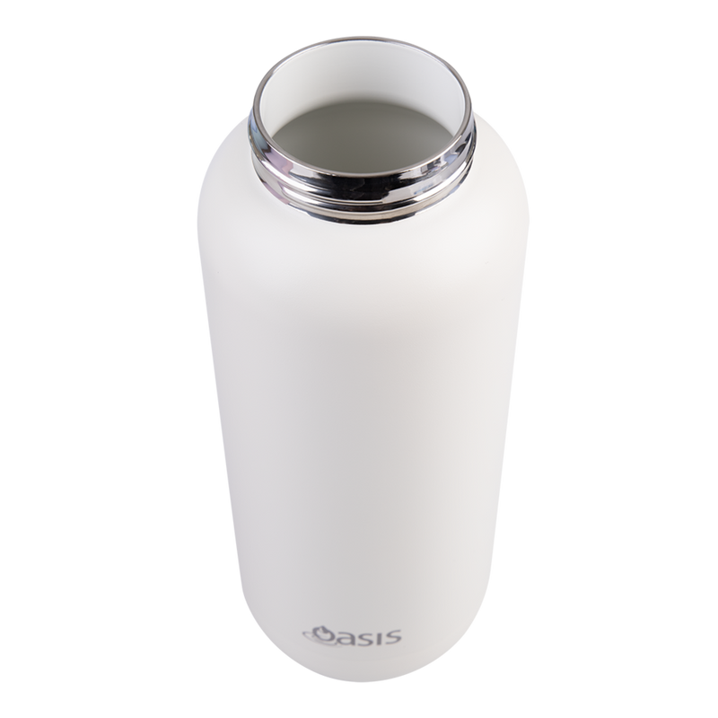 Oasis Moda Ceramic Lined Stainless Steel Triple Wall Insulated Drink Bottle with straw 1 Litre Alabaster image 12