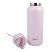 Oasis Moda Ceramic Lined Stainless Steel Triple Wall Insulated Drink Bottle with straw 1 Litre Pink Lemonade image 11 – thumbnail