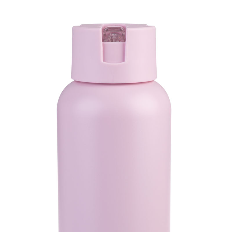 Oasis Moda Ceramic Lined Stainless Steel Triple Wall Insulated Drink Bottle with straw 1 Litre Pink Lemonade image 7