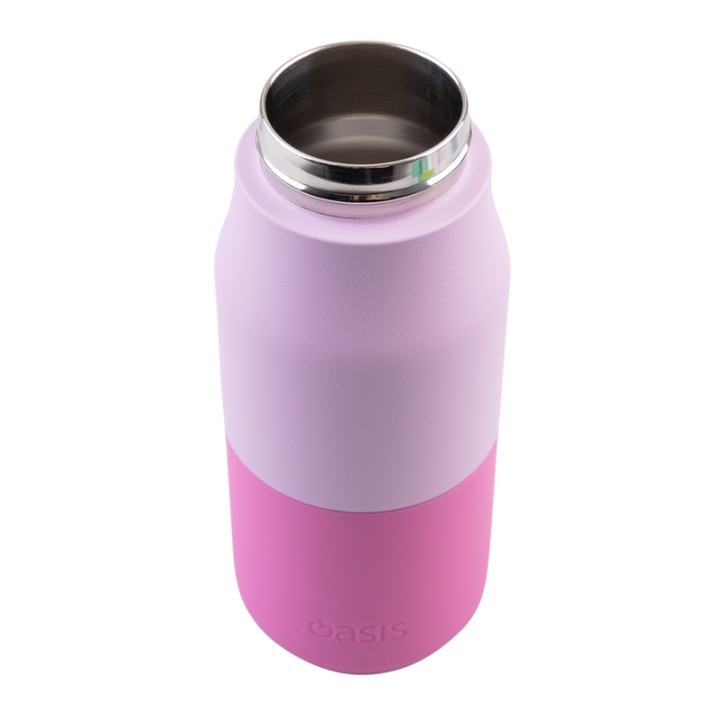 Oasis Stainless Steel Double Wall Insulated JNR Drink Bottle with Sipper 400ml Bubblegum Pink image 5