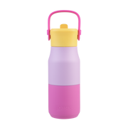 Pink kids insulated water bottle with sipper 400ml – thumbnail
