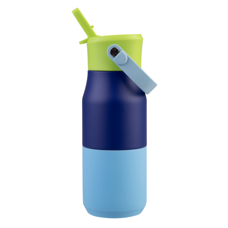 Oasis Stainless Steel Double Wall Insulated JNR Drink Bottle with Sipper 400ml Peacock Blue image 2