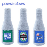 Furry Beer Bottle Plush 3 Asstd 22x8cm