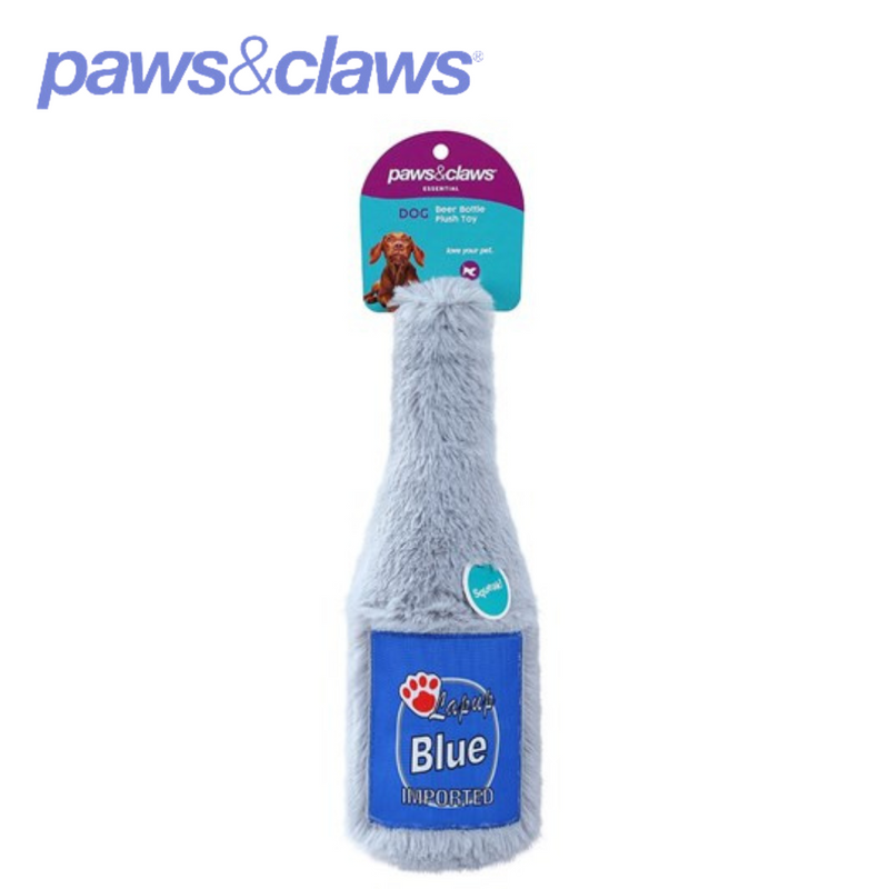 Furry Beer Bottle Plush 3 Asstd 22x8cm