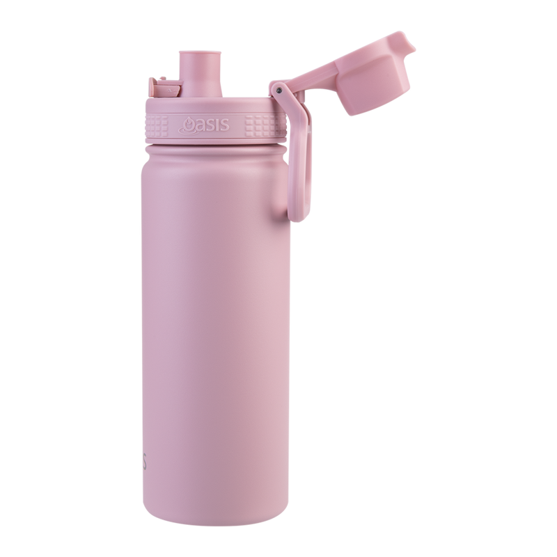 Oasis Challenger Stainless Steel Double Wall Insulated Drink Bottle Quick Release lid 550ml Blush image 2