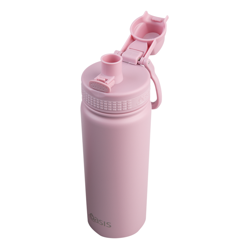 Oasis Challenger Stainless Steel Double Wall Insulated Drink Bottle Quick Release lid 550ml Blush image 3