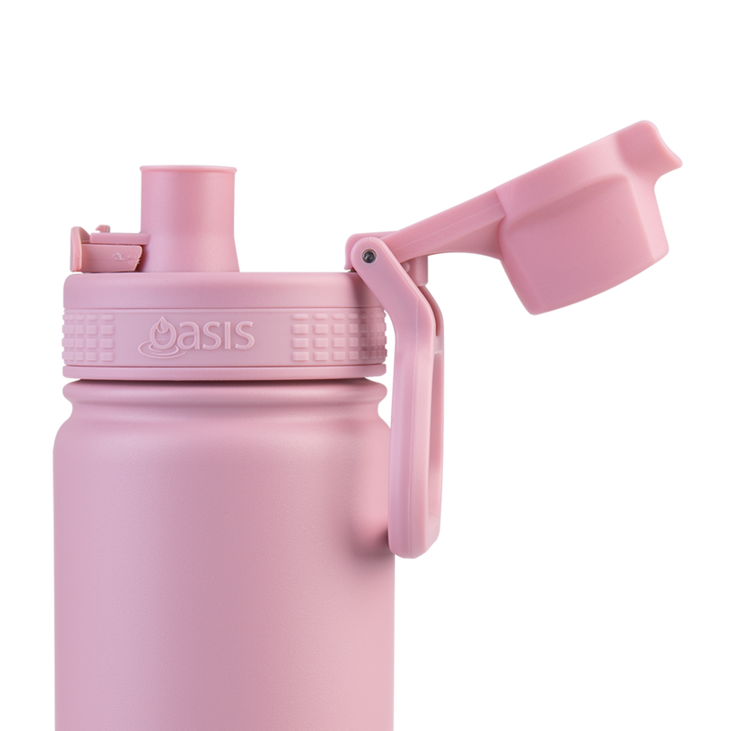 Oasis Challenger Stainless Steel Double Wall Insulated Drink Bottle Quick Release lid 550ml Blush image 7
