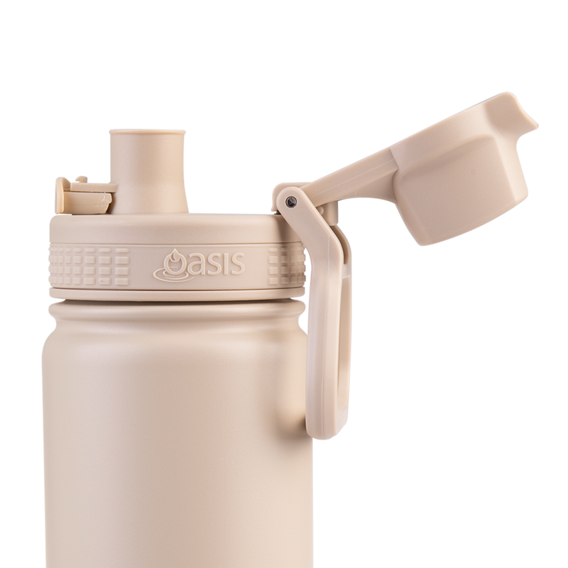 Oasis Challenger Stainless Steel Double Wall Insulated Drink Bottle Quick Release lid 550ml Oat image 7