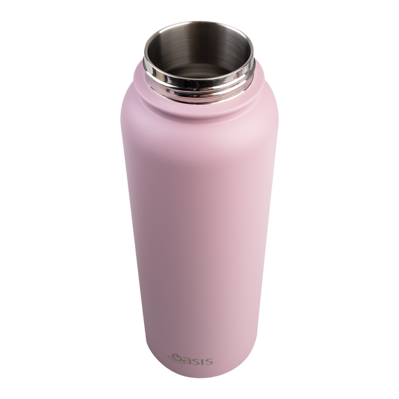 Oasis Challenger Stainless Steel Double Wall Insulated Drink Bottle Quick Release lid - 1 Litre Blush image 5
