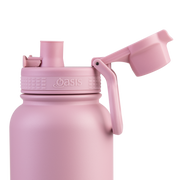Oasis Challenger Stainless Steel Double Wall Insulated Drink Bottle Quick Release lid - 1 Litre Blush image 7 – thumbnail