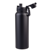 Oasis Challenger Stainless Steel Double Wall Insulated Drink Bottle Quick Release lid - 1 Litre Black image 2 – thumbnail