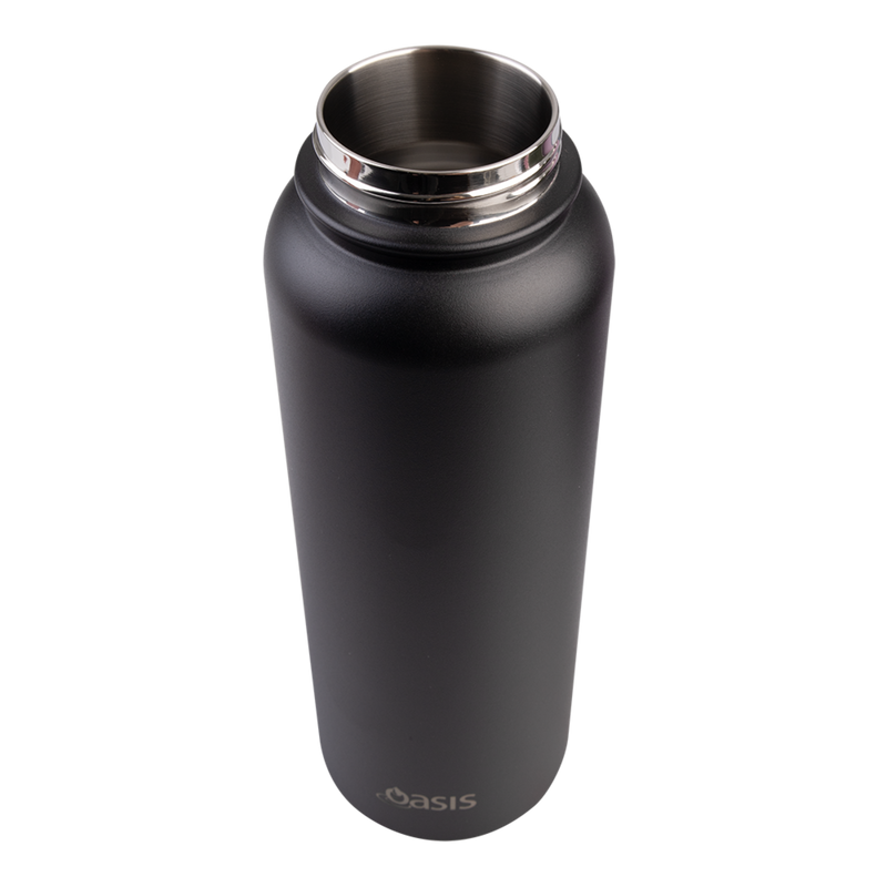 Oasis Challenger Stainless Steel Double Wall Insulated Drink Bottle Quick Release lid - 1 Litre Black image 5