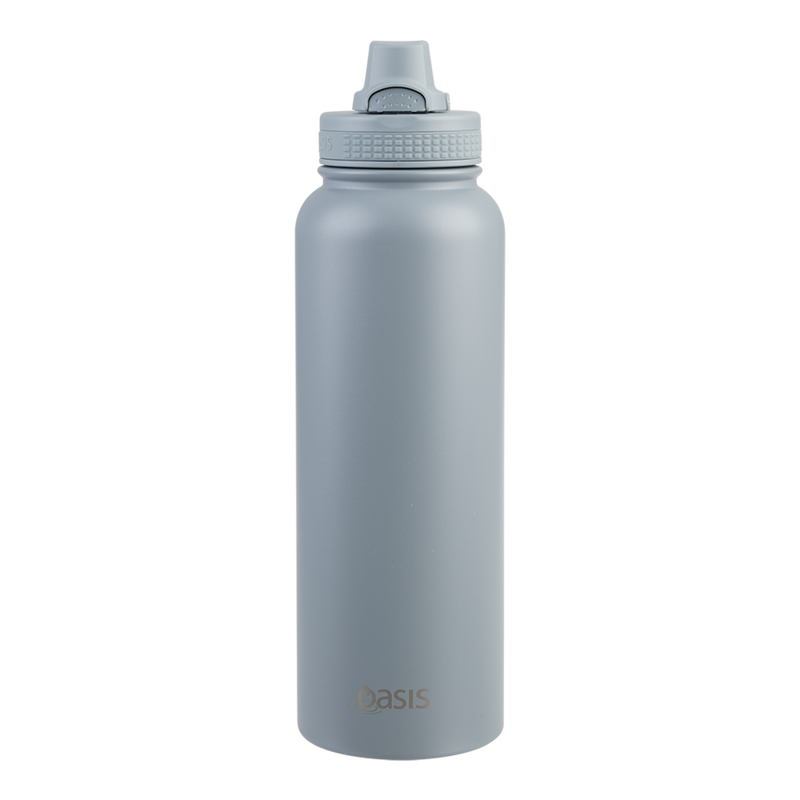 Large blue insulated water bottle 1 litre quick release
