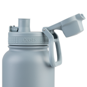 Oasis Challenger Stainless Steel Double Wall Insulated Drink Bottle Quick Release lid - 1 Litre Hazy Blue image 7 – thumbnail