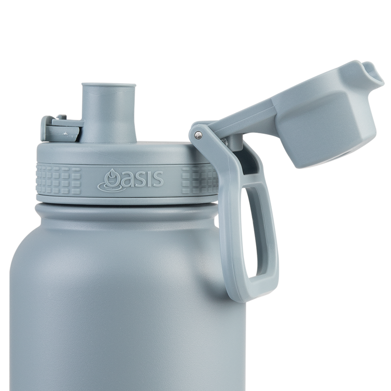 Oasis Challenger Stainless Steel Double Wall Insulated Drink Bottle Quick Release lid - 1 Litre Hazy Blue image 7