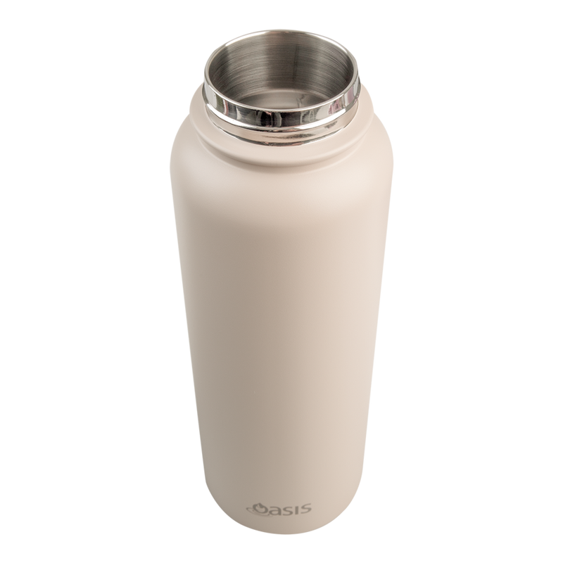 Oasis Challenger Stainless Steel Double Wall Insulated Drink Bottle Quick Release lid - 1 Litre Oat image 5