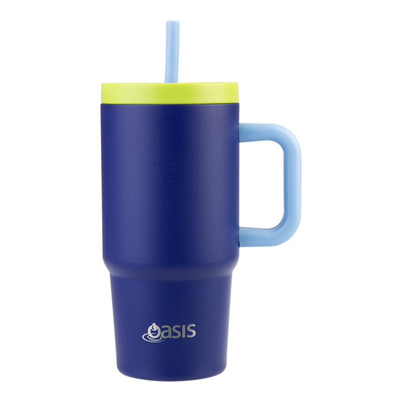 Blue insulated travel tumbler cup 700ml