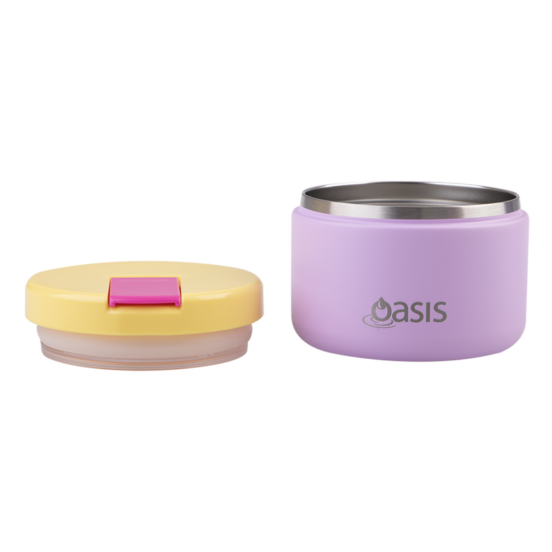 Oasis Stainless Steel Double Wall Insulated JNR Food Flask with Quick Release Lid 300ml Bubblegum Pink image 5